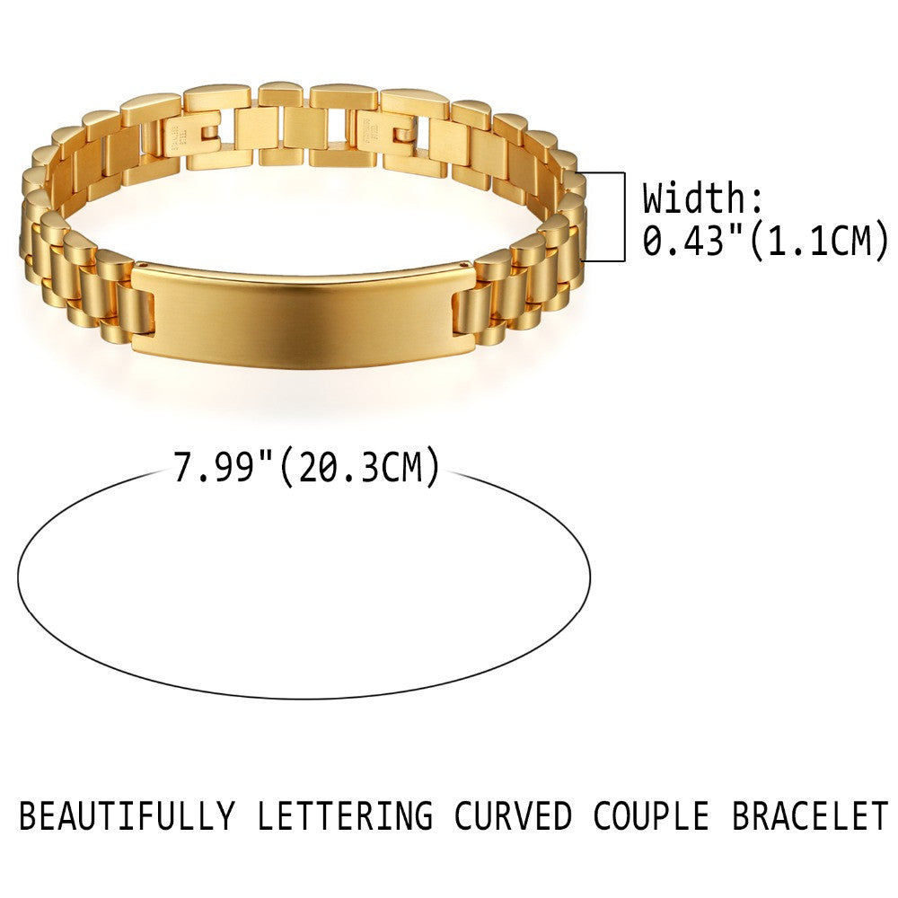 High Quality Couples 2 Piece No Fade Stainless Steel Classic Bracelet Jewelry Sets