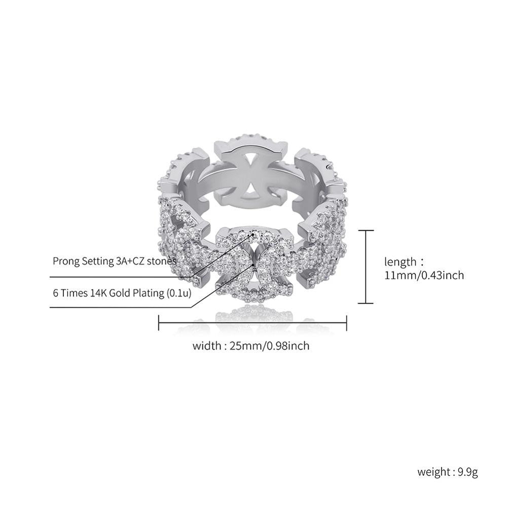 Iron Sharpens Iron | Double Axe Head VVS Diamond CZ Iced Blinged Out Rings