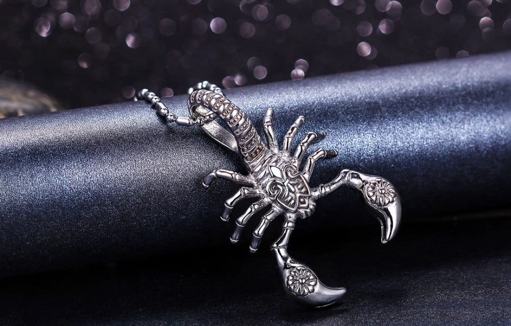 Ancient Look Tribal 14k Gold Silver No Fade Stainless Steel Scorpion Scorpio Pendant Chain Necklace