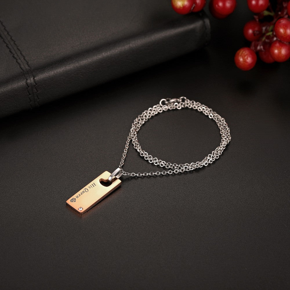 Love Forever Always Couples No Fade Stainless Steel Pendant Necklaces