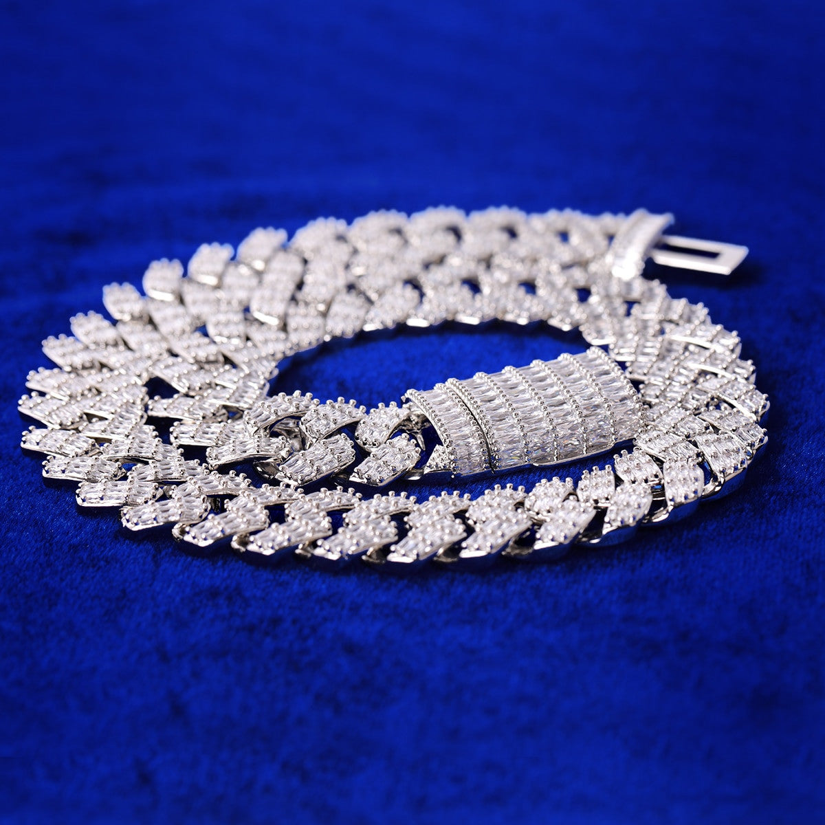 Iced Water | 20mm Baguette Blinged Out Miami Cuban Link Chain Necklace