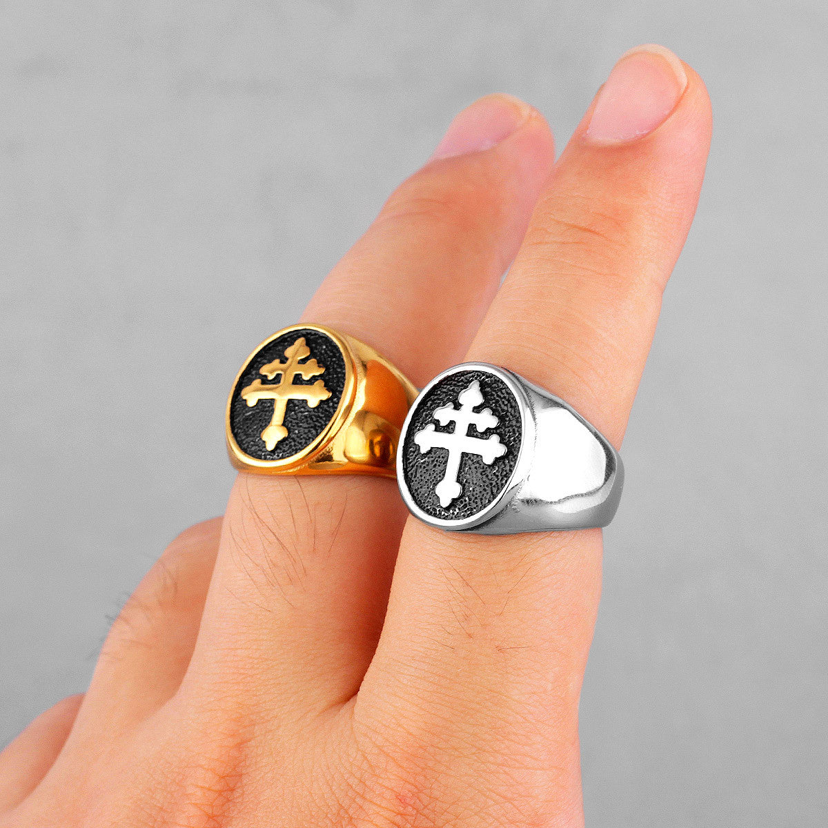 Lorraine Cross | 14k Gold Black 316L No Fade Stainless Steel Men's