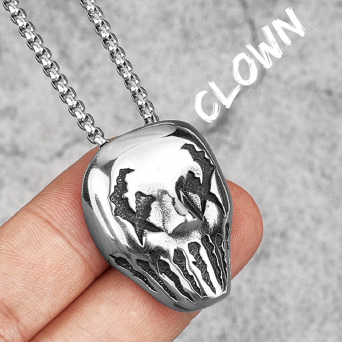 Demon Clown | No Fade Solid Stainless Steel Clown Mask Hip Hop Pendant