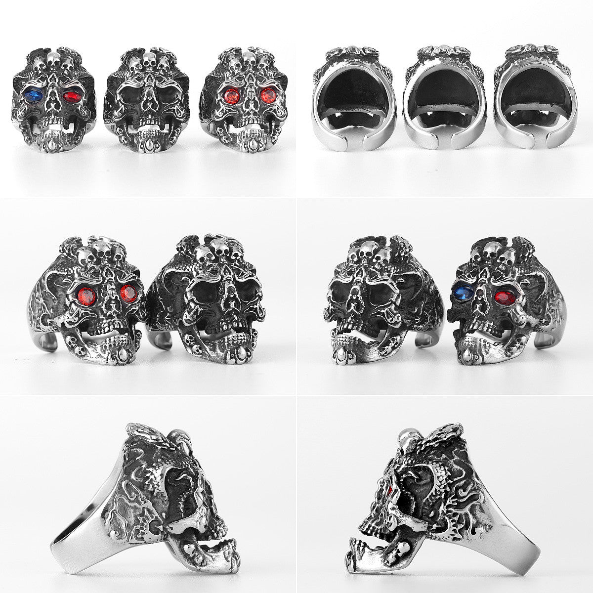 Hades | 316L No Fade Stainless Steel Skull Street Wear Hell Fire Rings