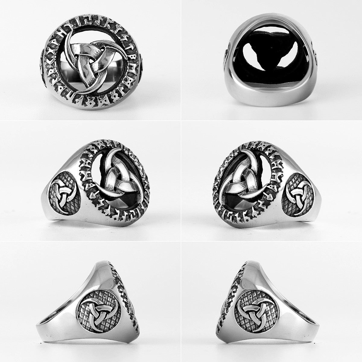 Vintage Viking | 316L No Fade Stainless Steel Celtic Knot Mens Streetwear Rings