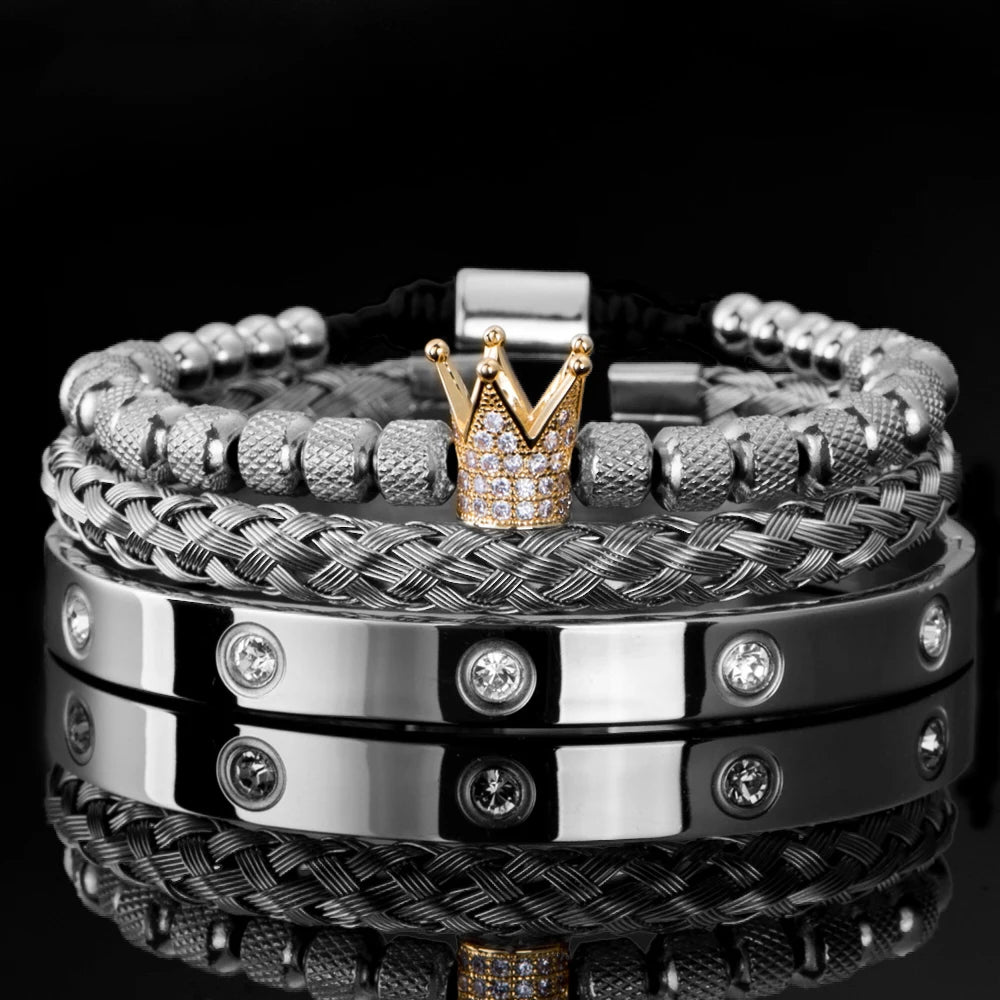 Star Status | VVZ Diamond CZ Men's Luxury Micro Pave Stainless Steel Hip Hop Bracelets