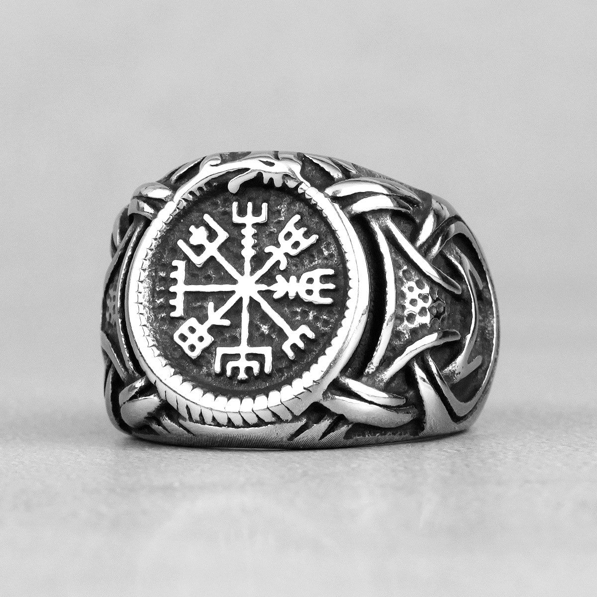 Men's No Fade Stainless Steel Celtic Knot Viking Trident Street Wear Rings