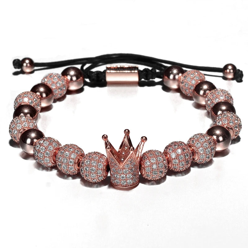 Claim The Throne | Luxury Crown Charm VVS Diamond CZ Iced Blinged Out Bracelet