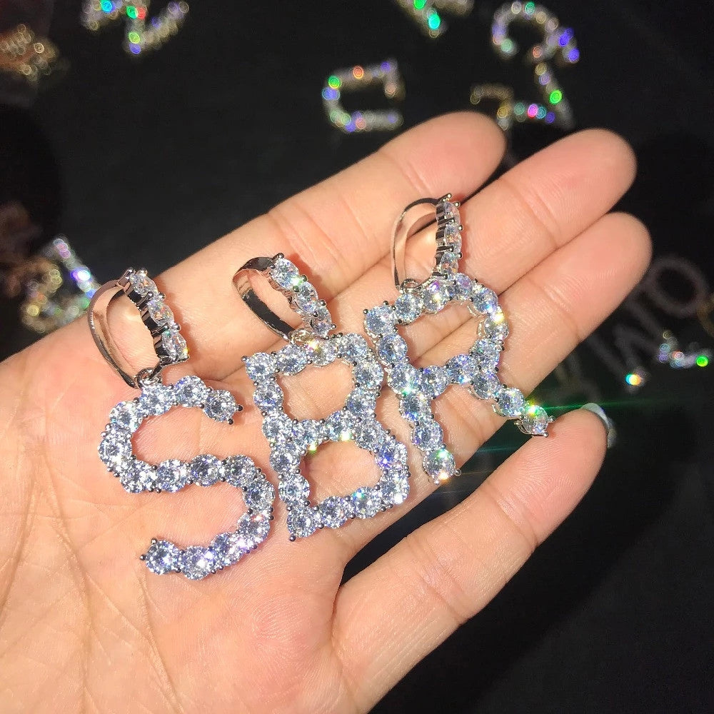 Dazzling Elegance Initial Pendant and Frostfire Hip Hop Cuban Link Chain