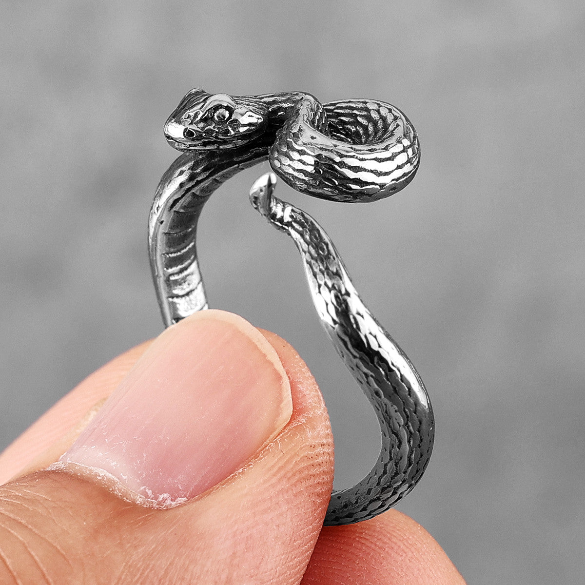 Rattlesnake Viper | 316L Stainless Steel Mens Street Wear Rings