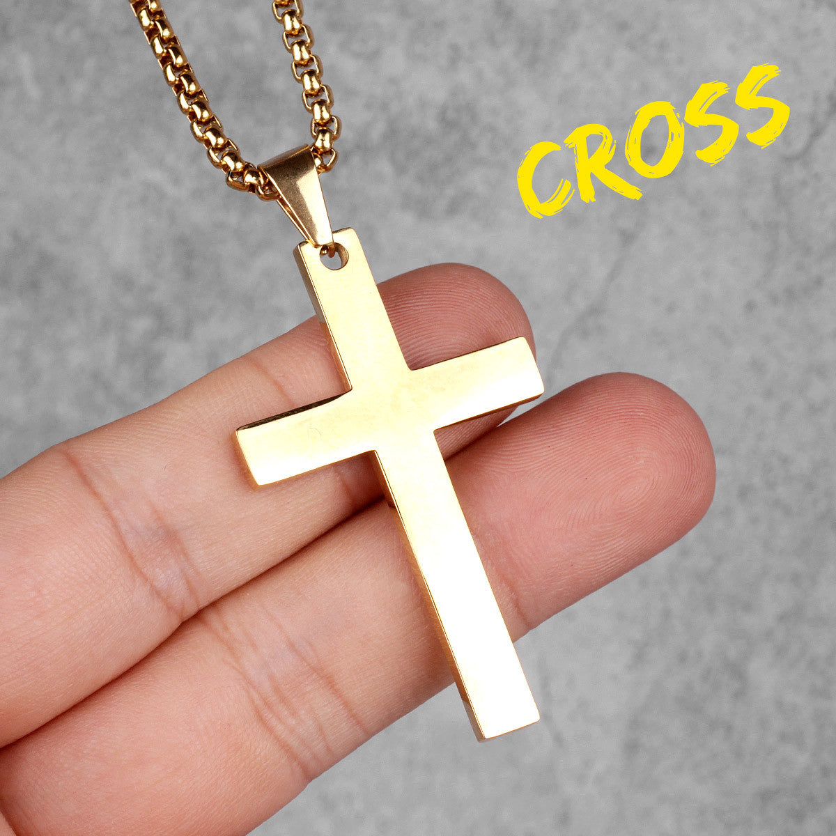 Escape The Flames | Simple Style 316L Stainless Steel Spiritual Cross Pendant