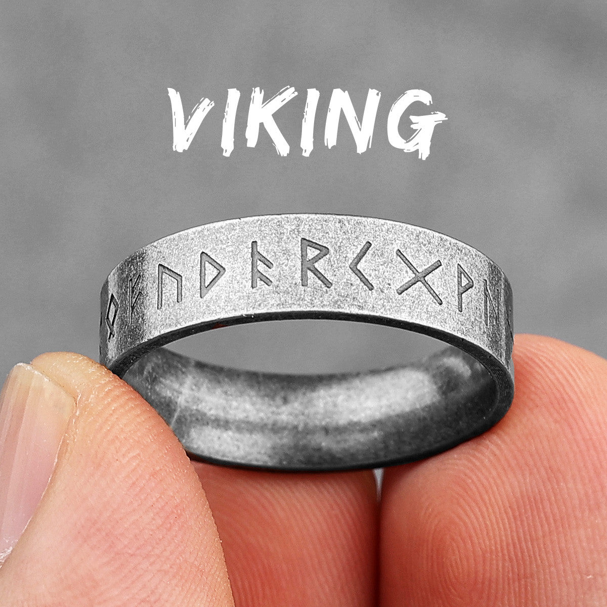 Mens 316L Rugged Look Personality Strong Viking Stainless Steel Street Wear Rings