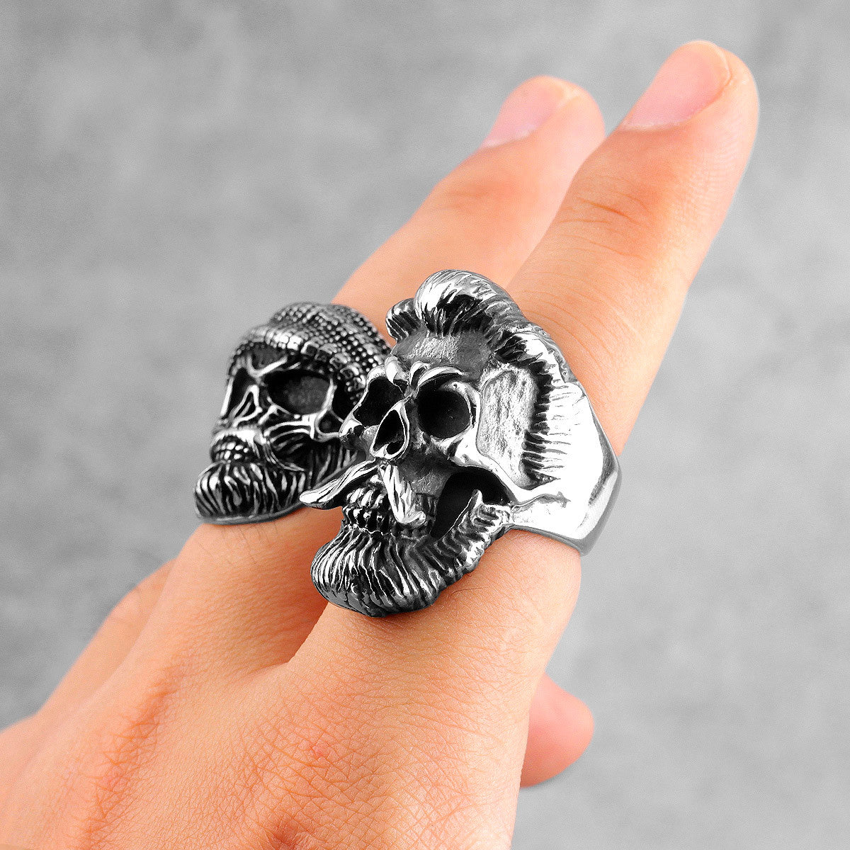 Gentleman Badass | 316L Stainless Steel Skull Head Hip Hop Street Wear Ring