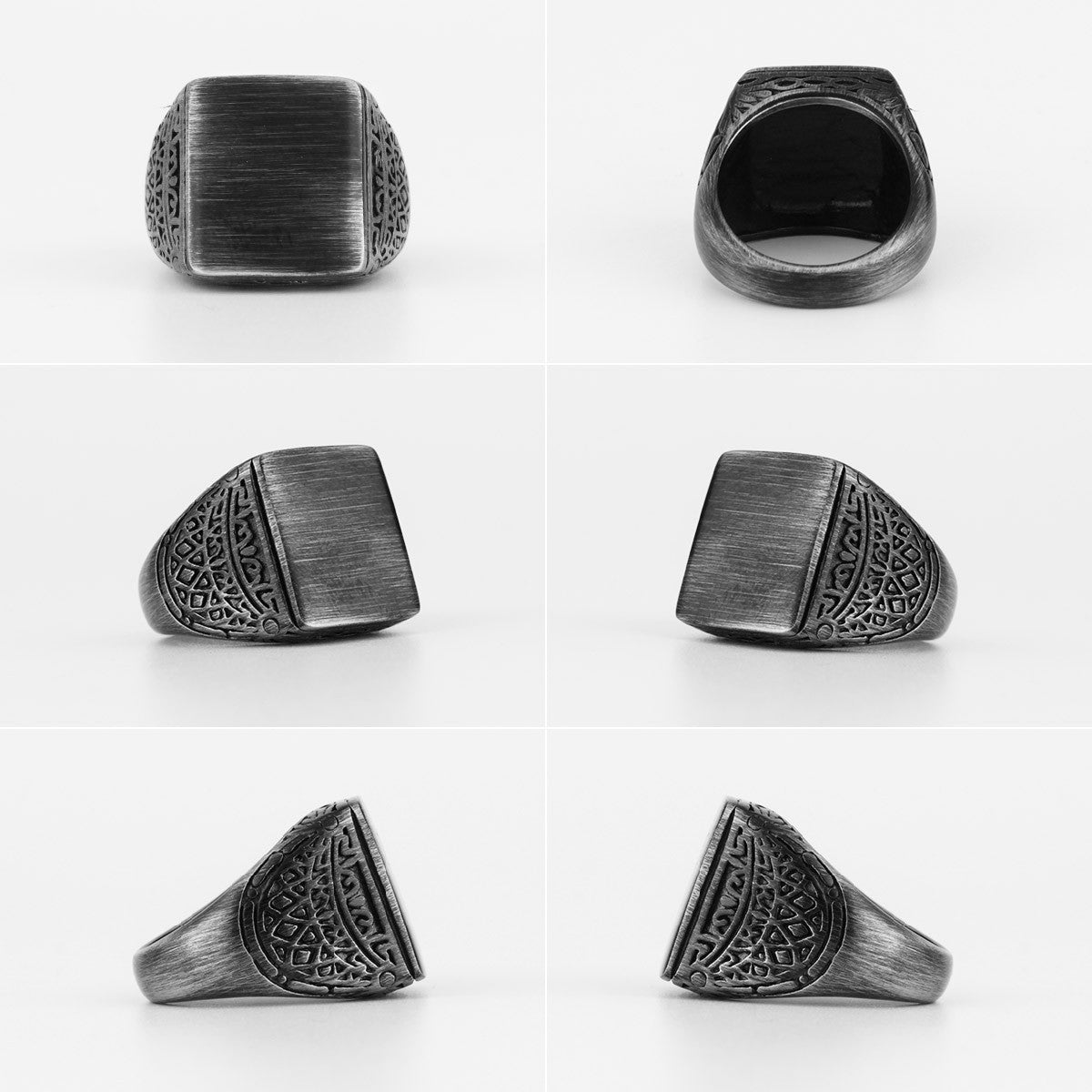 Retro Black | 316L Brushed Vintage No Fade Stainless Steel Street Stylish Ring