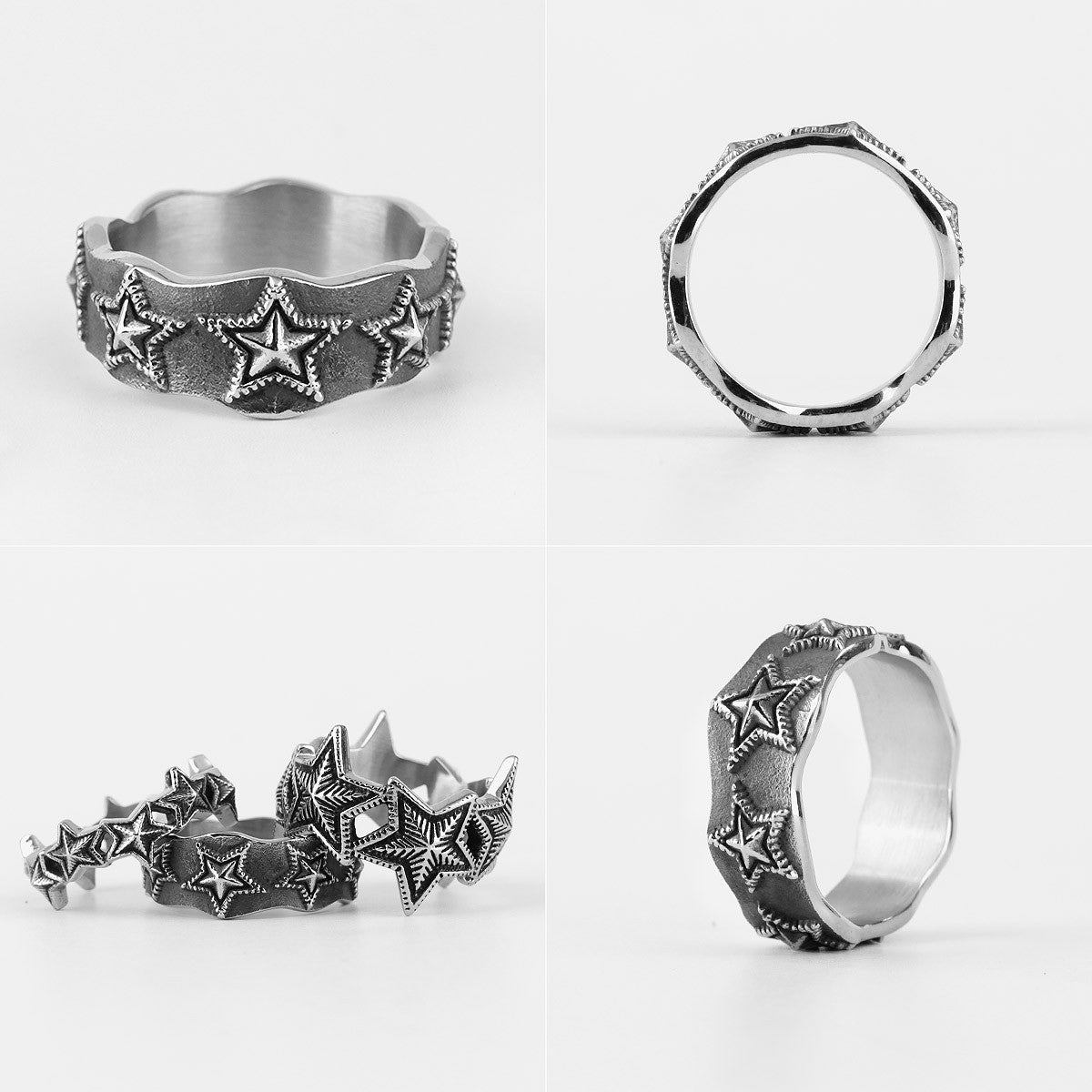 Starfish | 316L Solid Stainless Steel Starfish Star Unique Personality Rings
