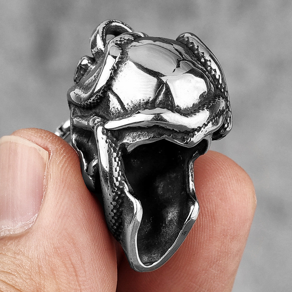 Mens Hip Hop Snake Skull 316L No Fade Stainless Steel Pendant Chain Necklace