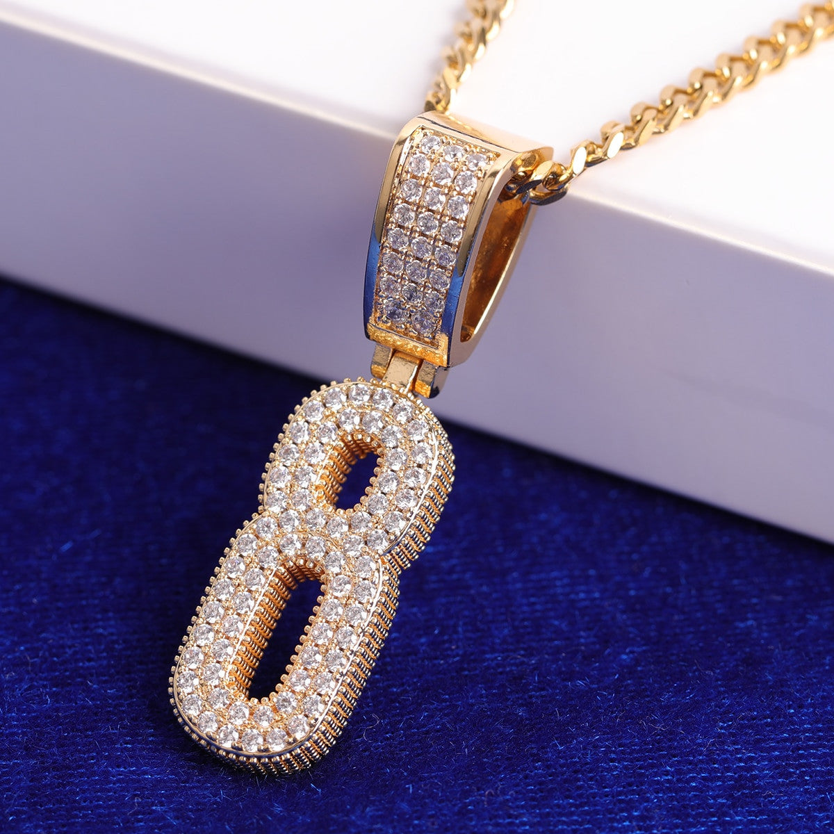 The Digits | VVS Diamond CZ Cluster Stone Number Iced Blinged Out Pendants