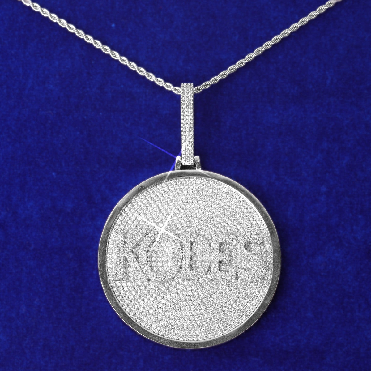 Flooded Ice Custom Circle Name Plate Hip Hop Pendant Chain Medallion