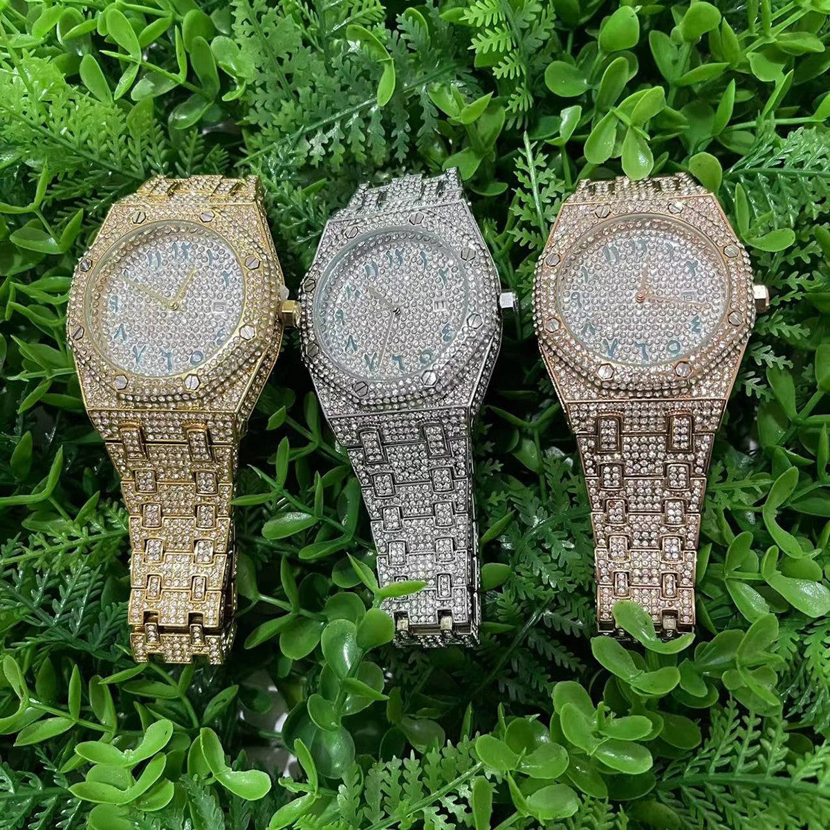 Mens Iced Blinged Out Full Micro Pave Hip Hop International Baller Watch