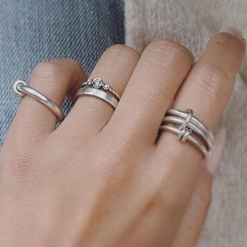 Solid Stainless Steel 18k Gold No Fade Multiple Layers Strand Loop Index Finger Rings
