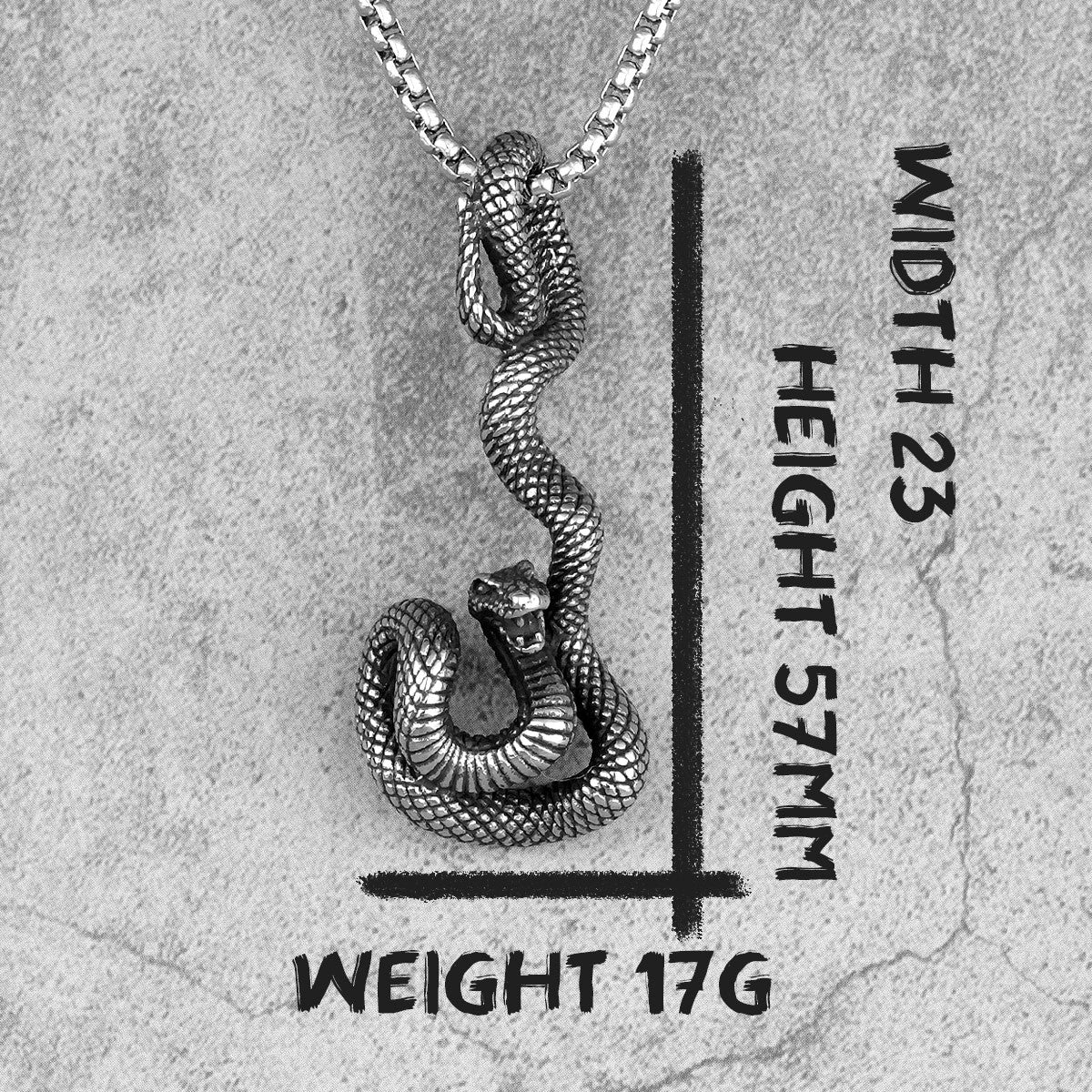 The Viper | Stainless Steel Striking Viper Snake Street Wear Hip Hop Pendant Chain