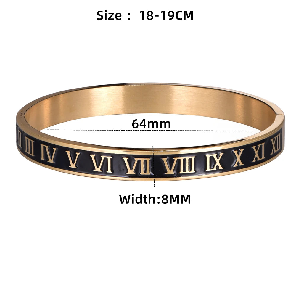 The Empire | Stainless Steel Roman Numeral Carved Men's Luxury Bracelets