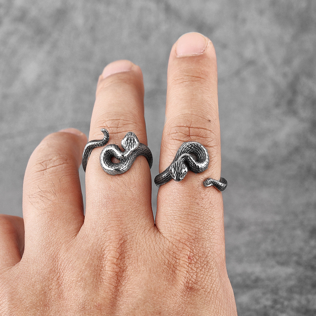 Rattlesnake Viper | 316L Stainless Steel Mens Street Wear Rings