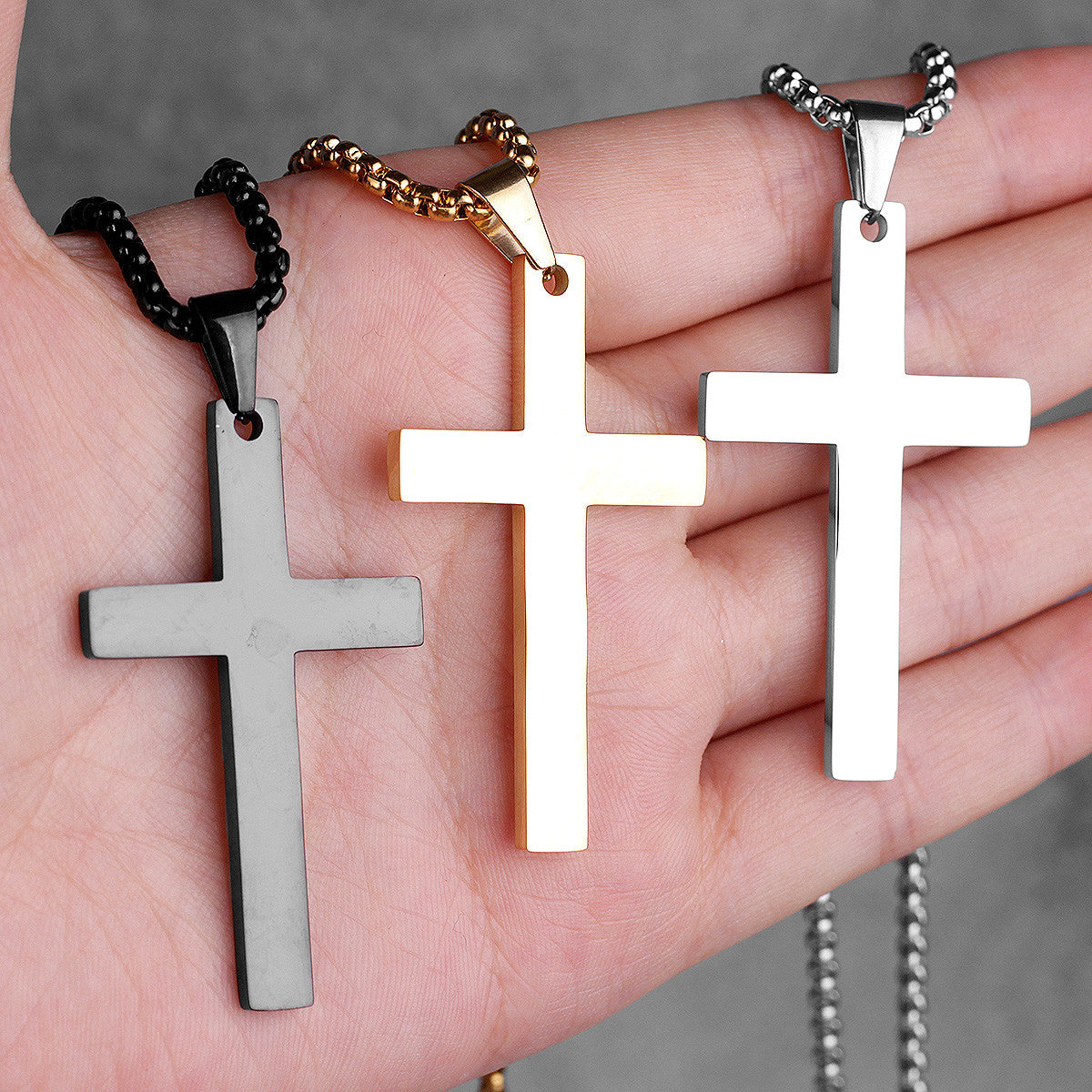 Escape The Flames | Simple Style 316L Stainless Steel Spiritual Cross Pendant