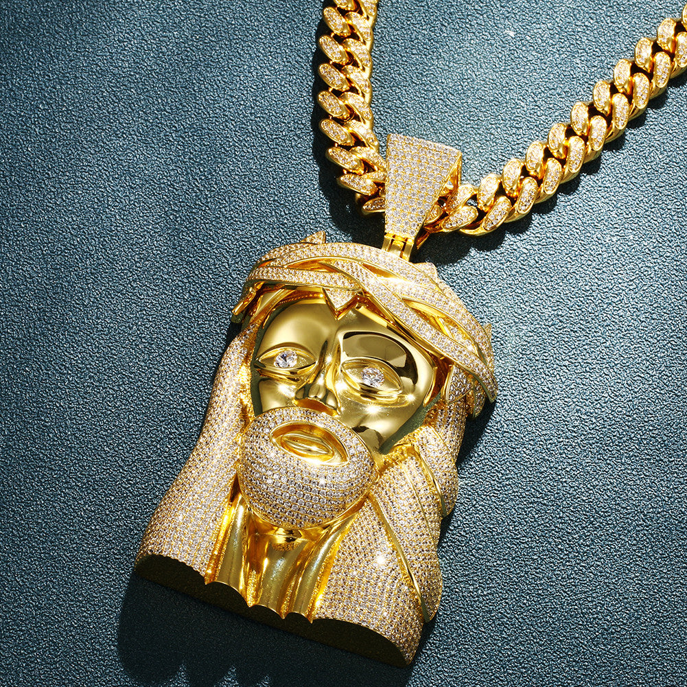 BossJesus | 18k Yellow 14k White Gold Extra Hip Hop Jesus Piece Pendant