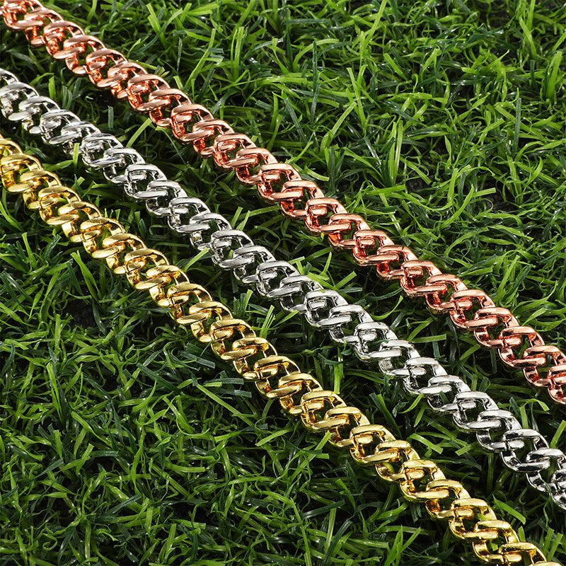Keep It Classic 8MM Miami Cuban Link AAA Prong Set 14k Gold 925 Silver Rose Gold Bling Bracelet