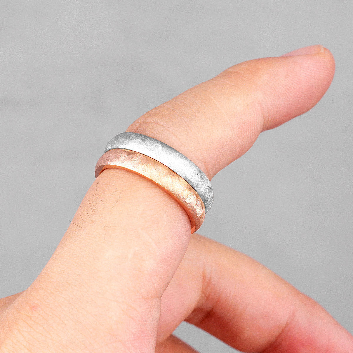 Charm Simple | 14k Gold Over No Fade Stainless Steel Brushed Couples Rings