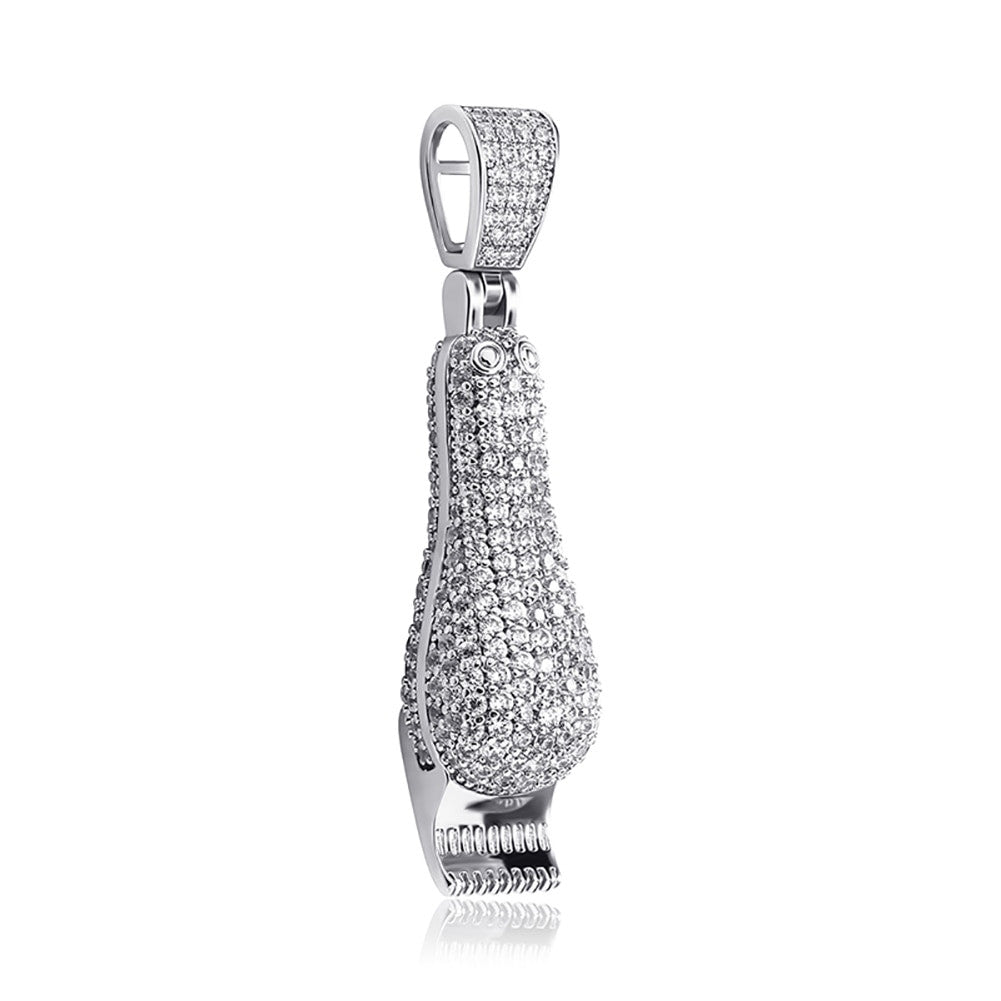 Flooded Ice True Micro Pave Barber Clippers Trimmers Hip Hop Pendant Chain Necklace