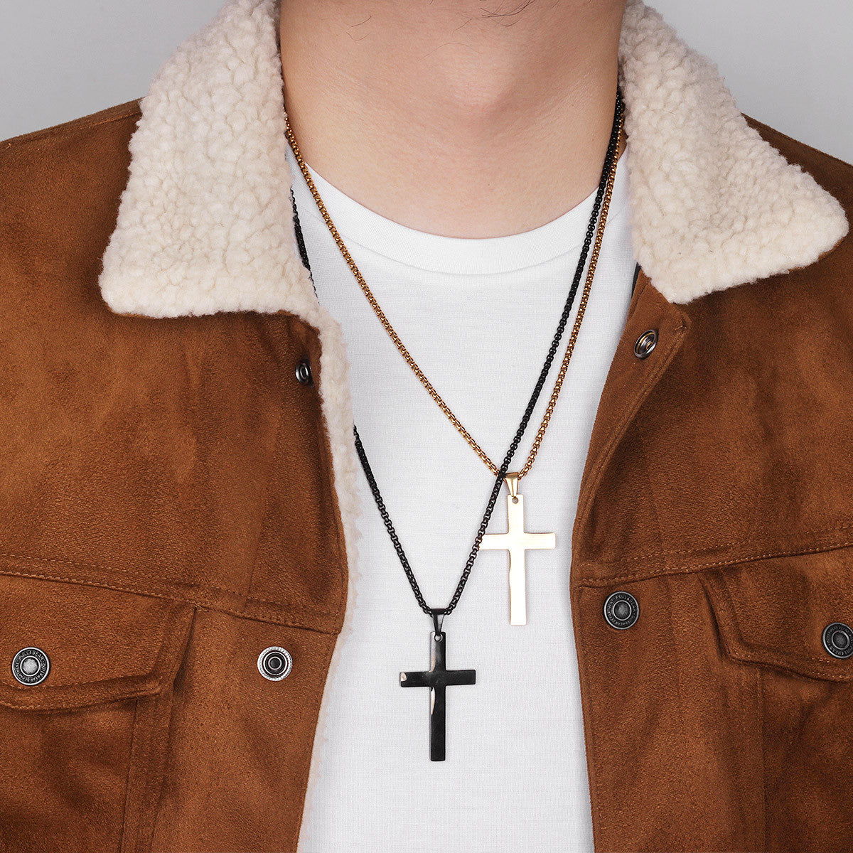 Escape The Flames | Simple Style 316L Stainless Steel Spiritual Cross Pendant