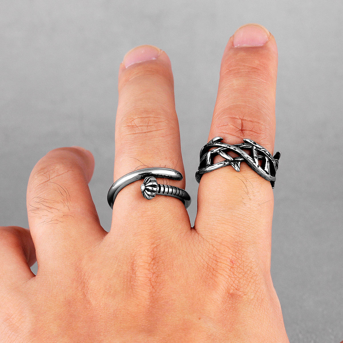 Victory Olive Branch | 316L No Fade Stainless Steel Mens Retro Street Wear Rings