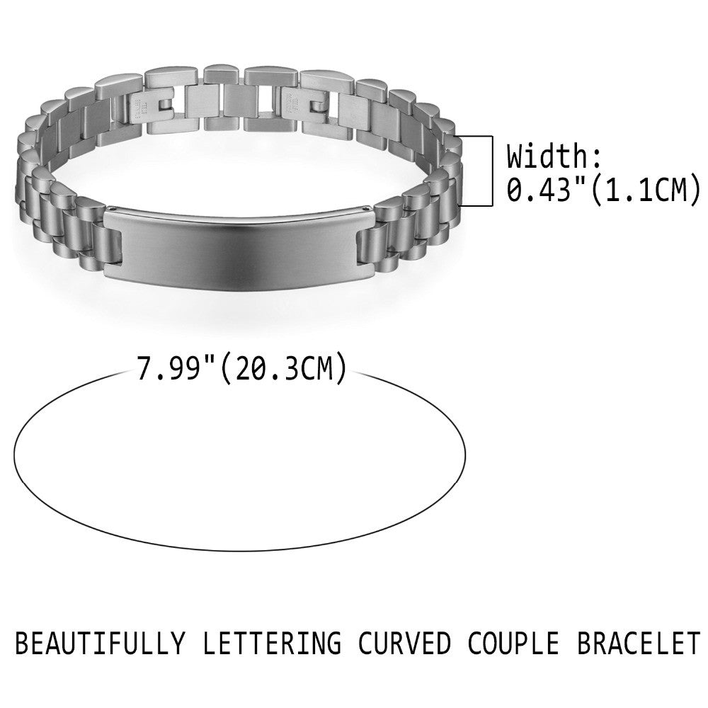 High Quality Couples 2 Piece No Fade Stainless Steel Classic Bracelet Jewelry Sets