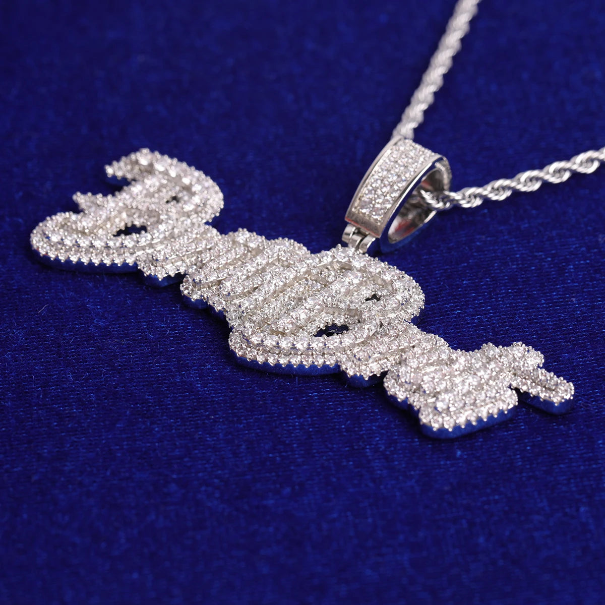 Cluster Drip | Iced Two Layer VVS Diamond CZ Blinged Out Nameplate Pendant