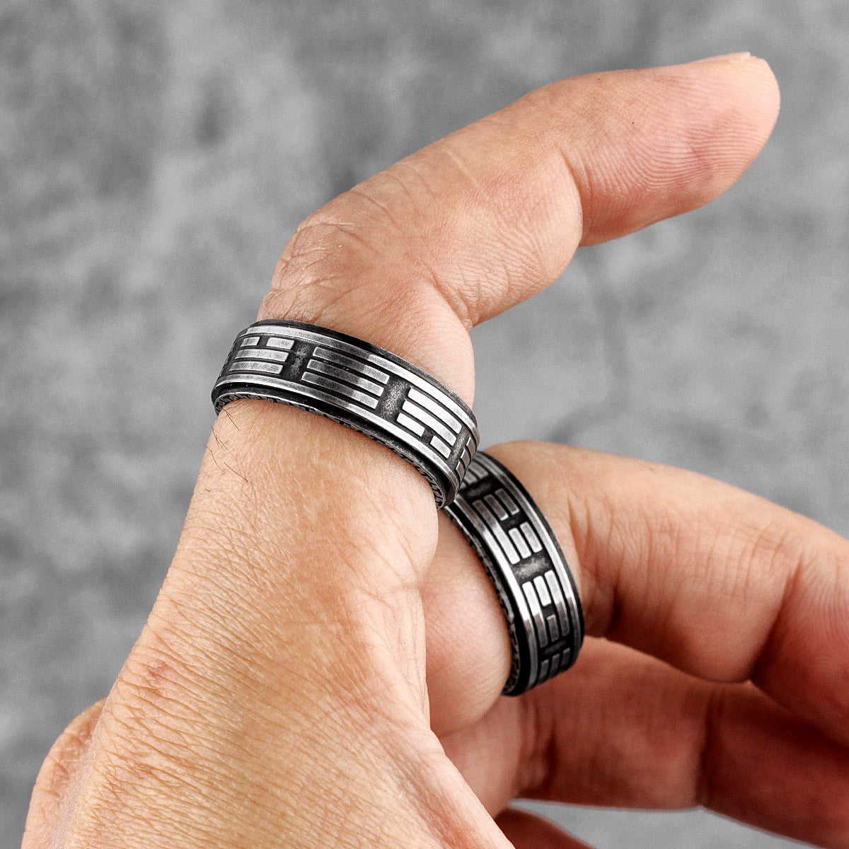 Taoism Tai Chi | 316L Stainless Steel Bagua Rotatable Spiritual Balance Rings