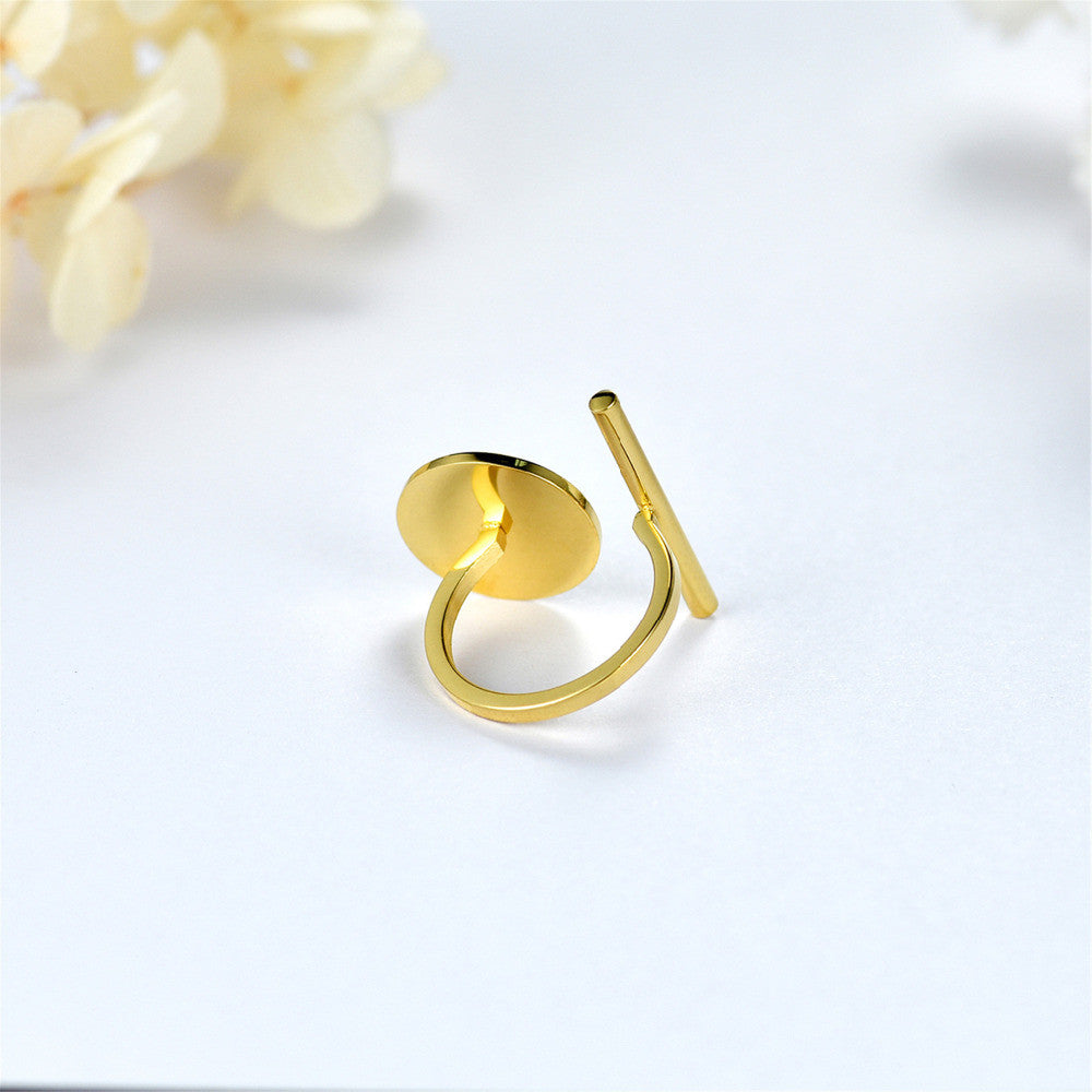 Ladies High Fashion Contemporary Design 14k Gold Stainless Steel Rings