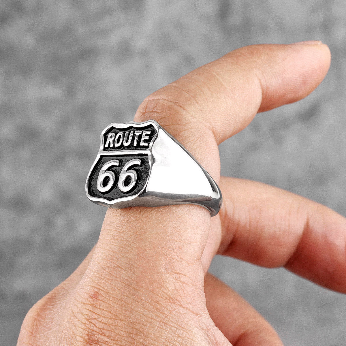 America The Beautiful | Pioneer Famous Route 66 No Fade Stainless Steel Street Style Rings