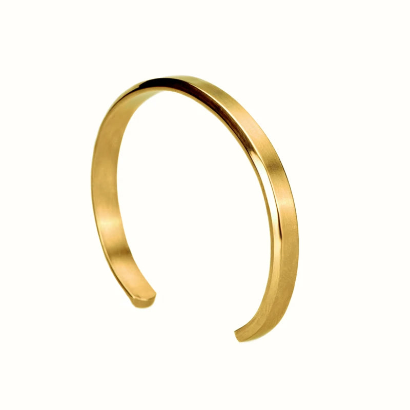 Clean Classic | Solid No Fade Stainless Steel 18k Gold Cuff Street Wear Bracelets
