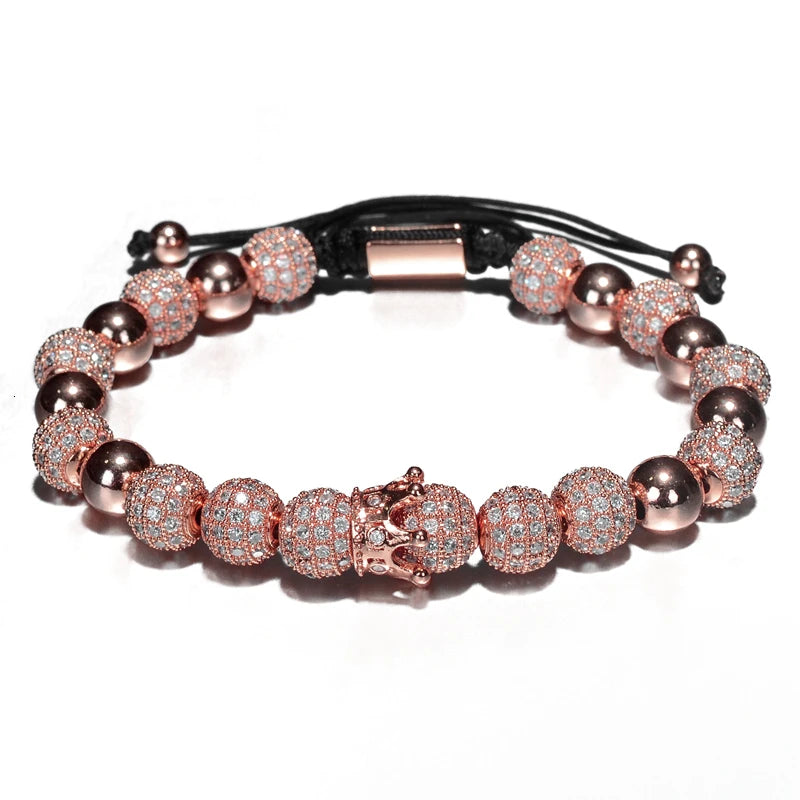 Claim The Throne | Luxury Crown Charm VVS Diamond CZ Iced Blinged Out Bracelet