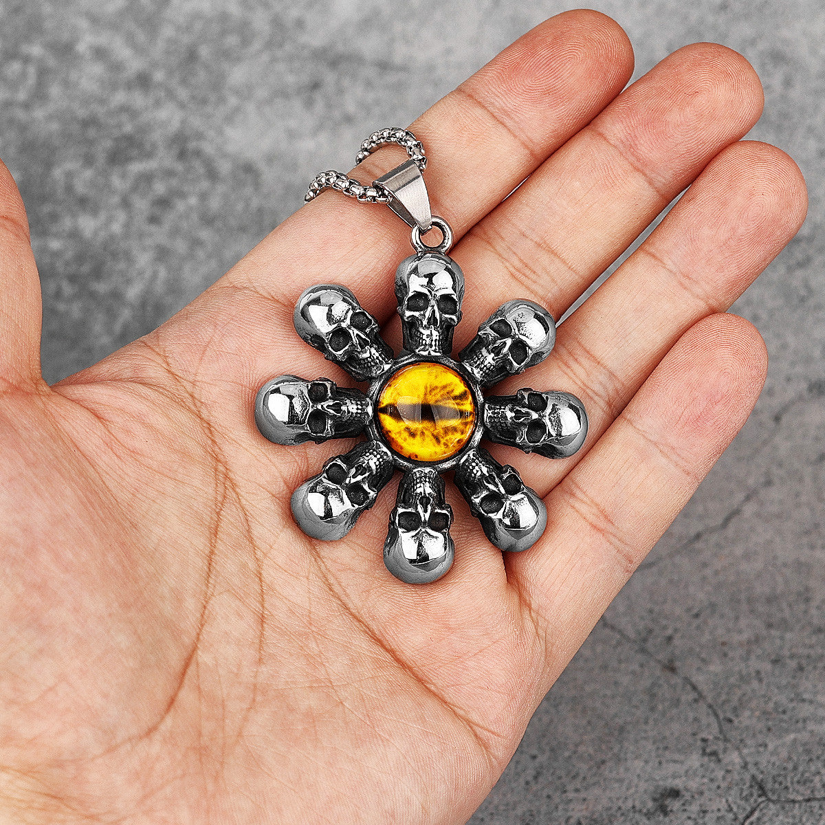 Eye Of God | Solid Stainless Steel Skull Head Hip Hop Pendant Amulet