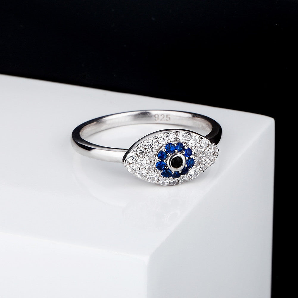 All Seeing Evil Eye Solid 925 Sterling Silver Vintage Look Bling Rings
