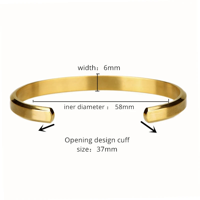 Clean Classic | Solid No Fade Stainless Steel 18k Gold Cuff Street Wear Bracelets