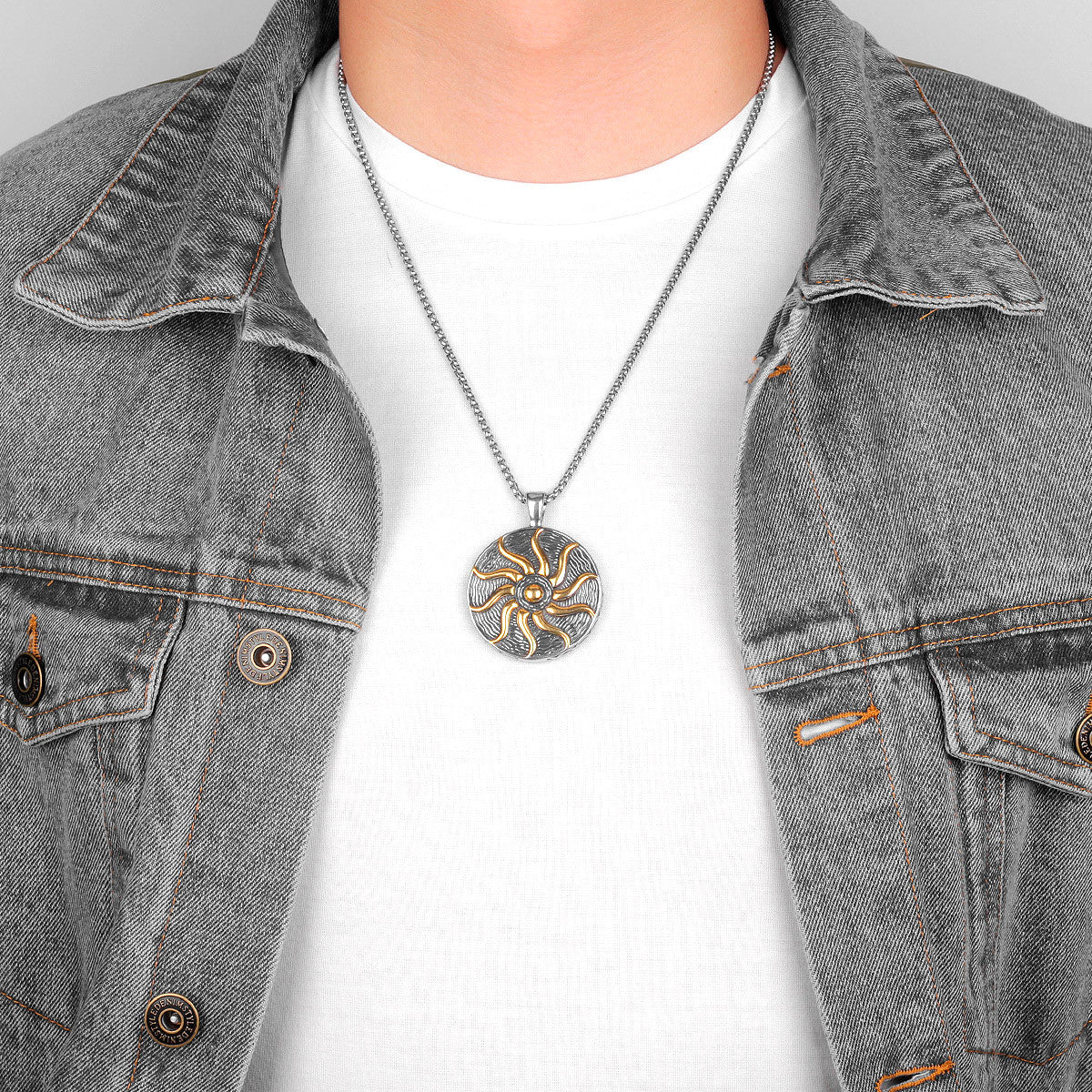 Helios | Greek God Of The Sun Stainless Steel Talisman Pendant Chain Necklace