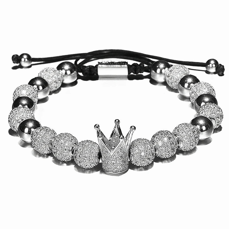 Claim The Throne | Luxury Crown Charm VVS Diamond CZ Iced Blinged Out Bracelet