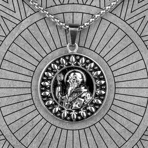 Stainless Steel Holy Benedict No Fade Mens Cross Pendant Chain Necklace