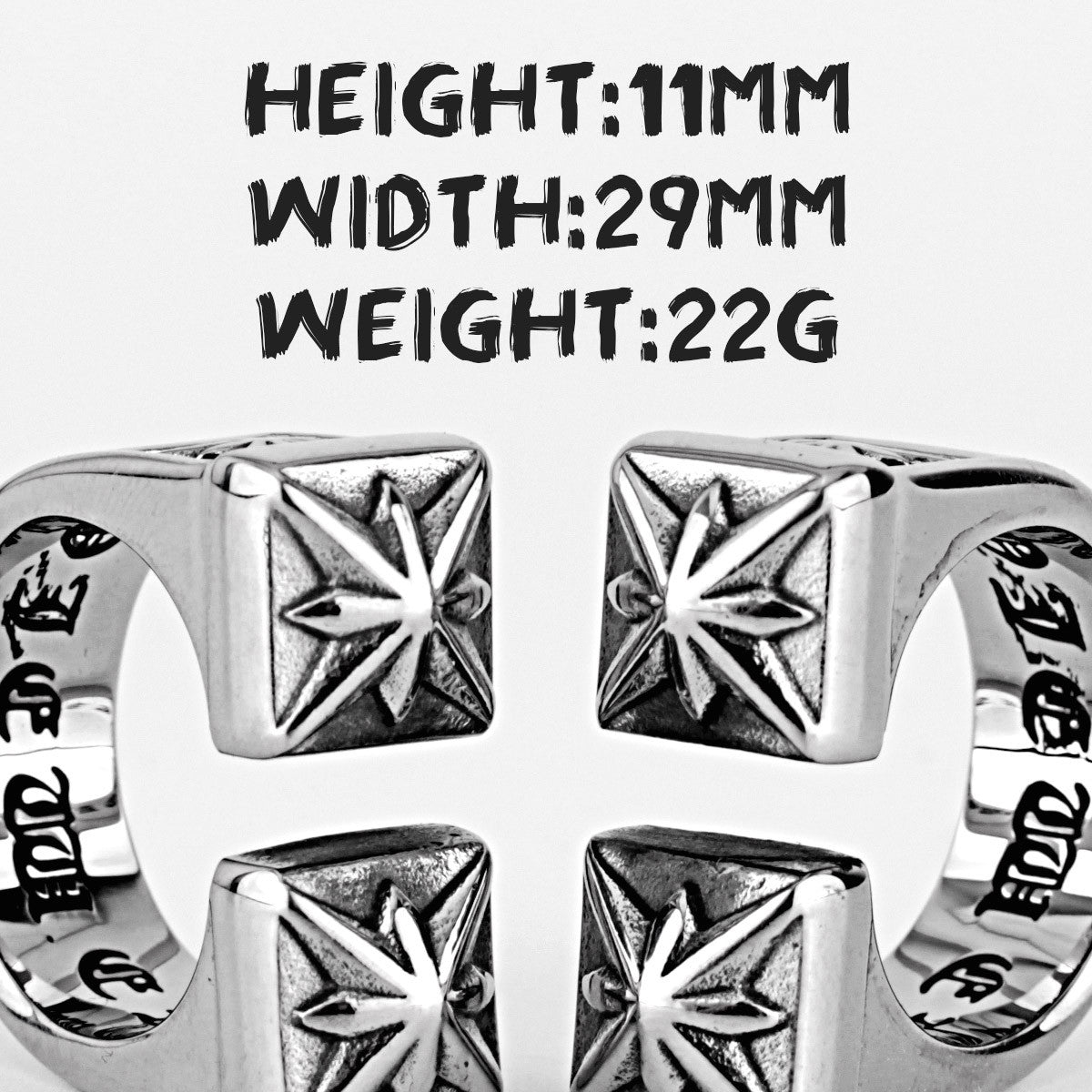 Polaris | Vintage Retro Unique Style 316L No Fade Stainless Steel Streetwear Celestial Ring