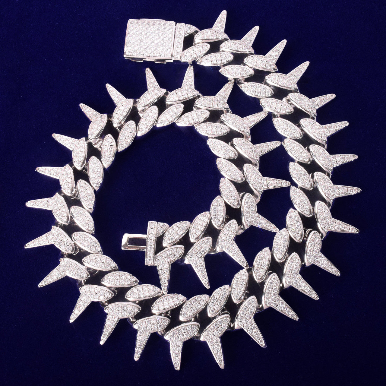 Flooded Ice 24k Yellow 14k White Gold Crown Of Thorns Hip Hop Chain Necklace