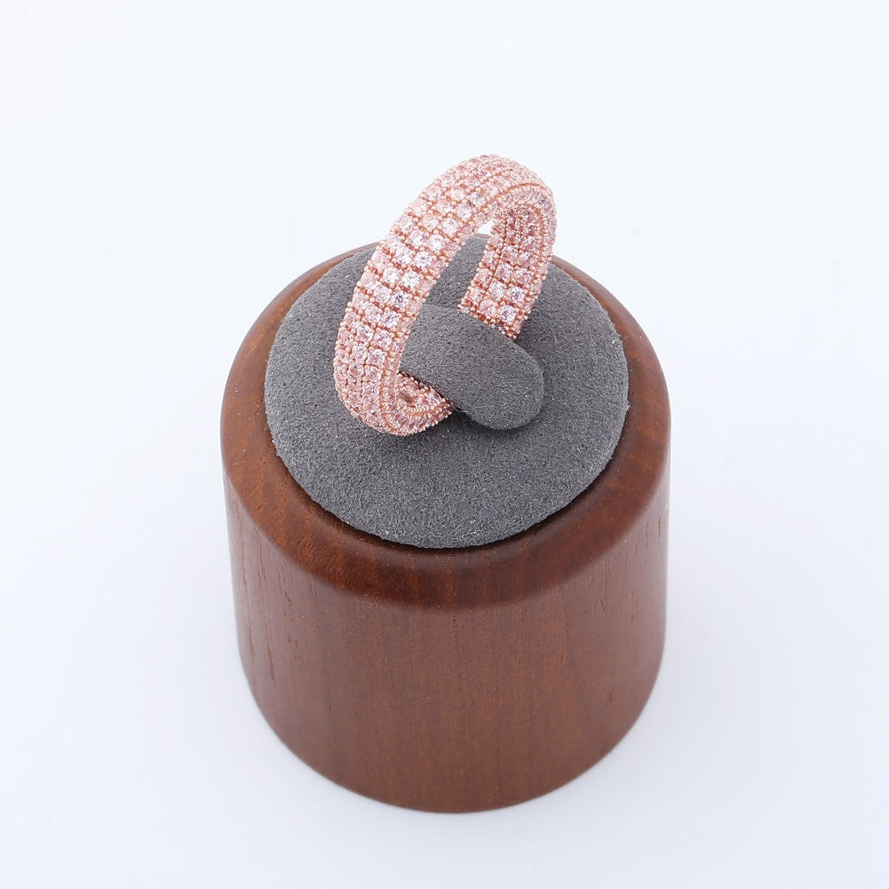 14k Yellow Rose Gold Over 925 Sterling Silver Flooded Ice Solid Thick Circle Iced Rings